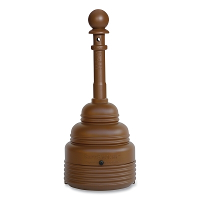 SafeSmoker™ Cigarette Receptacle, 1208, 4 gal, 17-1/4 in dia, 43-1/4 H, HDPE, Brown