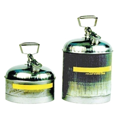 Safety Can, Type I, 5 gal, Stainless Steel, Silver