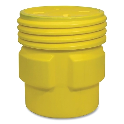 Poly Drum, Overpack, Screw-On Lid, Yellow, 65 gal