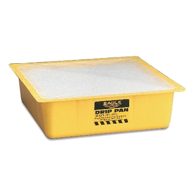 Polypropylene-Filled Drip Pan, 10-1/2 in x 10-1/2 in x 3 in, Yellow