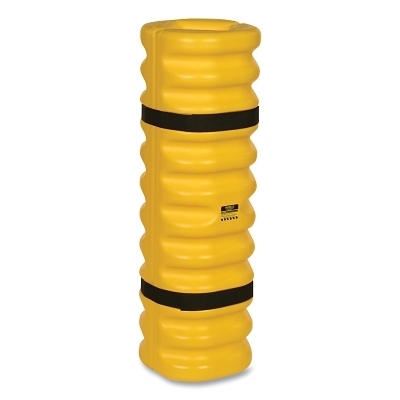 Column Protector, Slim, 4 in to 6 in V-Profile Center, 13 in W x 13 in L x 42 in H, 2-Pc w/Straps, Yellow