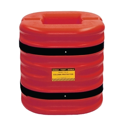 Column Protector, 10 in Square Center, 24 in W x 24 in L x 24 in H, 2-Pc w/Straps, Mini, Red