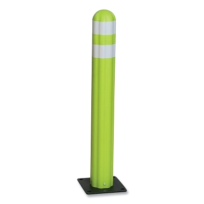 Poly Guide-Post Delineators™, HDPE, 5.75 in W x 42 in H, Lime with 3-in Reflective Tape Stripes