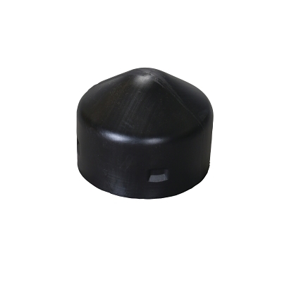 Post Cap, 4 in, Round, Black