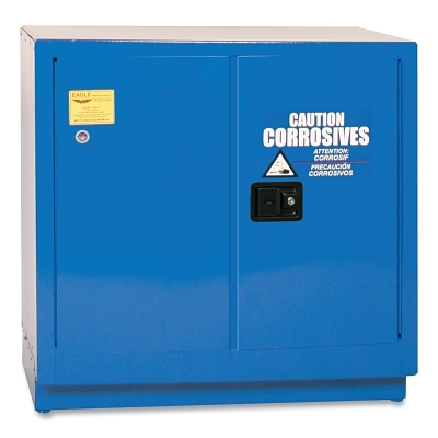 Acid and Corrosive Safety Cabinet, Under Counter, Self-Close Door, 22 gal Cap, Steel, Blue