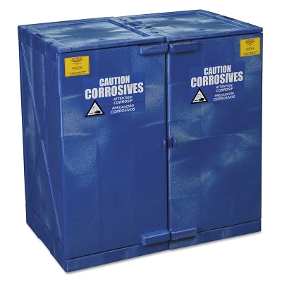 Modular Quik-Assembly™ Poly Cabinet, Acid and Corrosives, Under-the-Counter, 24 gal Cap, Blue