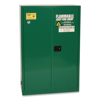 Pesticide Safety Cabinet, Standard 45, Self-Close Door, 45 gal Cap, Green