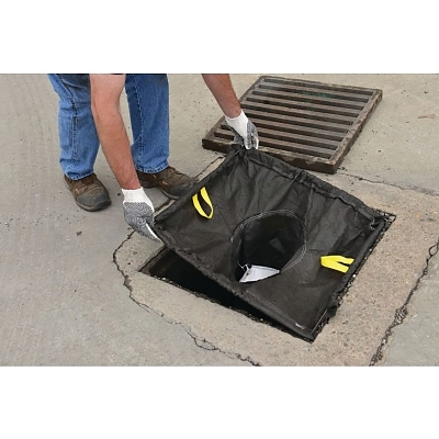 StormNEST™ Sediment Catch Basin Filter Insert, 24 in W x 24 in L, PVC Coated Fabric, Black