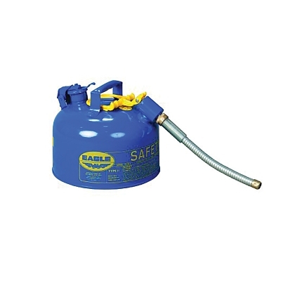 Safety Can, Type II, 2-1/2 gal, 24-ga Galvanized Steel, Kerosene, Blue, Includes 7/8 in Flexible Spout