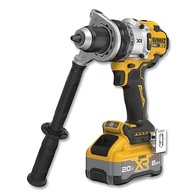 20V MAX* XR® Brushless Cordless Hammer Drill/Driver, 1/2 in Chuck, Incl DCD1007/8.0 Ah Batt/Chrgr/Side Handle/Belt Hook