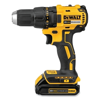 Cordless Drill/Driver, 20V MAX* XR® Brushless Premium 3-Speed, 1/2 in Chuck, Kit, Incl DCD800/5.0 Ah Batt/Chrgr/Belt Hook/Bag