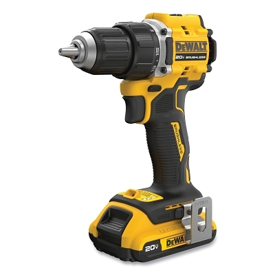 Cordless Drill/Driver, ATOMIC COMPACT SERIES™ 20V MAX* Brushless, 1/2 in Chuck, Kit, Incl DCD794/2.0 Ah Batt/Chrgr/Hook/Bag
