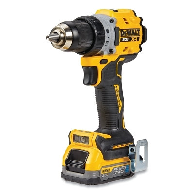Cordless Drill/Driver, 20V MAX* XR® Brushless, 1/2 in Chuck, Kit, Includes DCD800/1.7 Ah Batteries/Charger/Belt Hook/Bag