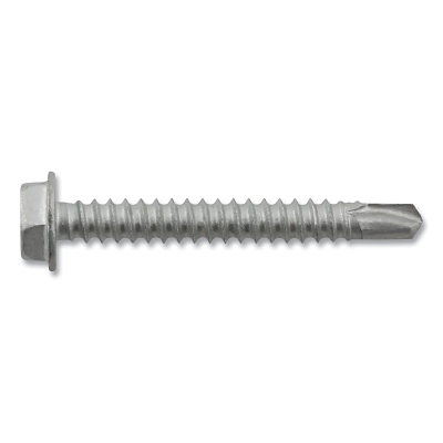 Dril-Flex® Self-Drilling Structural Screws, Hex Washer Head, #10-16 TPI, 1-1/2 in L, #3 Point Type, Stalgard SUB Finish