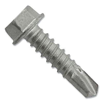Dril-Flex® Self-Drilling Structural Screws, Hex Washer Head, #12-14 TPI, 7/8 in L, #3 Point Type, Stalgard SUB Finish