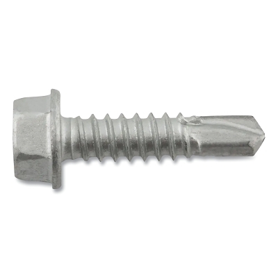 Dril-Flex® Self-Drilling Structural Screws, Hex Washer Head, 1/4 in-14 TPI, 1 in L, #3 Point Type, Stalgard SUB Finish