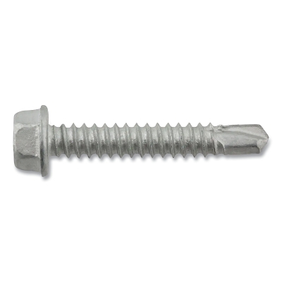 Dril-Flex® Self-Drilling Structural Screws, Hex Washer Head, 1/4 in-14 TPI, 1-1/2 in L, #3 Point Type, Stalgard SUB Finish