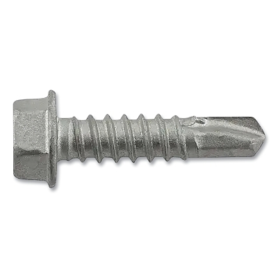 Dril-Flex® Self-Drilling Structural Screws, Hex Washer Head, 1/4 in-14 TPI, 2 in L, #3 Point Type, Stalgard SUB Finish