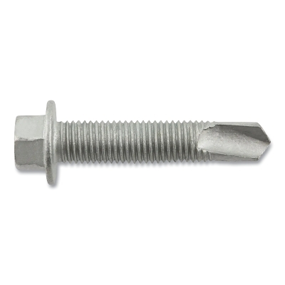 Dril-Flex® Self-Drilling Structural Screws, Hex Washer Head, 5/16 in-24 TPI, 1-1/2 in L, #4 Point Type, Stalgard SUB Finish