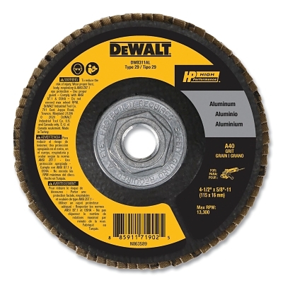 Type 29 Flap Disc, 4-1/2 in dia, 40 Grit, 5/8 in-11 TPI, Zirconia Alumina, 13300 RPM