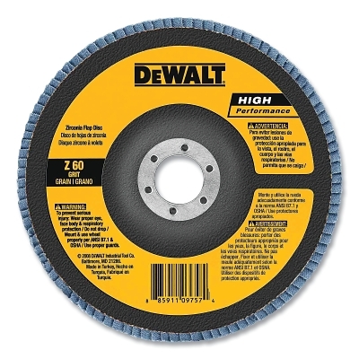 Type 27 Flap Disc, High Performance, 5 in dia, 80 Grit, 7/8 Arbor, Zirconia Alumina, 12200 RPM