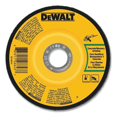 Type 27 Grinding Wheel, Concrete/Masonry, 4 in dia, 5/8 in, 15200 RPM, 24 Grit, 1/4 in Thick