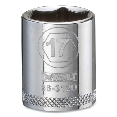 Socket, 3/8 in Drive, 17 mm Opening, 6-point, Standard
