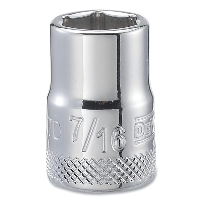Socket, 3/8 in Drive, 7/16 in Opening, 6-point, Standard