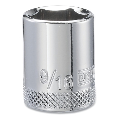 Socket, 3/8 in Drive, 9/16 in Opening, 6-point, Standard