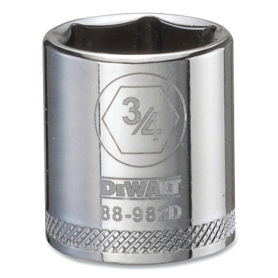 Socket, 3/8 in Drive, 3/4 in Opening, 6-point, Standard