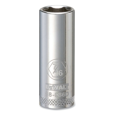 Socket, 3/8 in Drive, 7/16 in Opening, 6-point, Deep