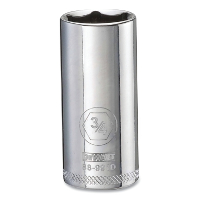 Socket, 3/8 in Drive, 3/4 in Opening, 6-point, Deep