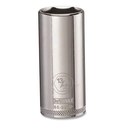 Socket, 3/8 in Drive, 13/16 Opening, 6-point, Deep