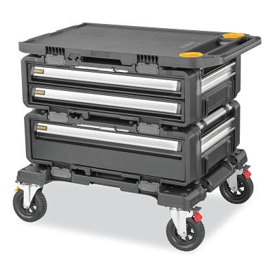 TOUGHSYSTEM® 2.0 DXL™ Modular Work Station 4-in-1, with Dolly, 30 in 2 Drawer Unit, 1 Deep Drawer, Worktop