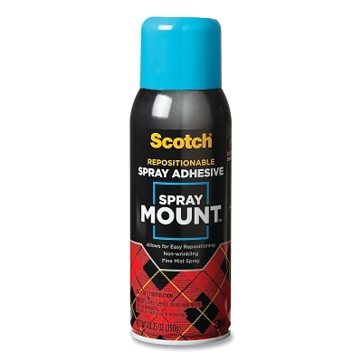 Spray Mount™ Spray Adhesive, 10.25 oz, Aerosol Can, Pale Yellow, Contains 1,1-Difluoroethane