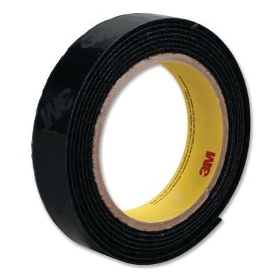 Loop Fastener, SJ3518FR, Flame Resistant, 1 in W x 50 yd L, 3 mil Thick, Black