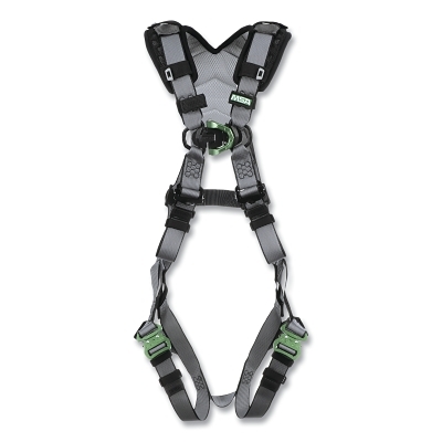 V-FIT™ Full-Body Harness, Back D-Ring, Std, QC Chest/Tongue-Buckle Leg Straps, Shoulder Padding