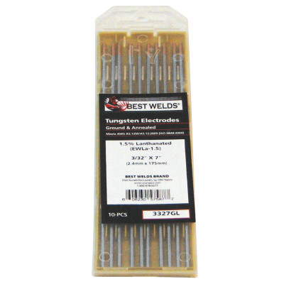 Tungsten Electrode, 1.5% Lanthanated, 7 in, Size 3/32