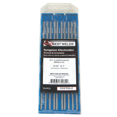 Tungsten Electrode, 2% Lanthanated, 7 in, Size 3/32