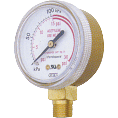 Pressure Gauges, 1-1/2" , 0-30 psi, Bottom Mount, Analogue