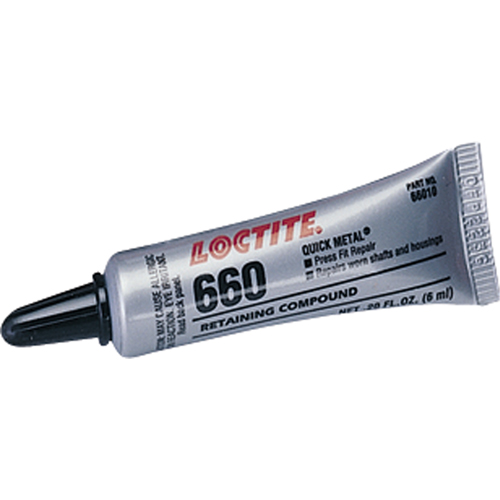 Quick Metal™ 660 Press Fit Repair Retaining Compound, 6 ml, Tube, Silver