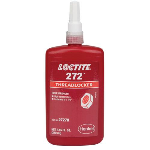 Threadlocker 272 High Temperature, Red, High, 250 ml, Bottle