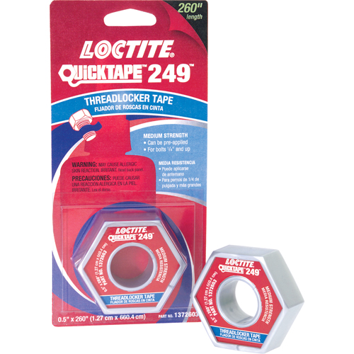 Quicktape® Threadlocker, Blue, Medium, 1/2" x 260' Roll, Tape