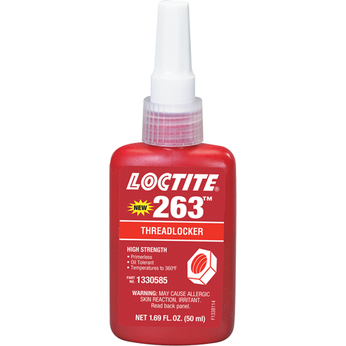 Threadlocker 263 Rapid Cure, Red, High, 50 ml, Bottle