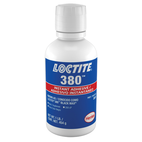 380™ Toughened Instant Adhesives, Black, Bottle, 453 g