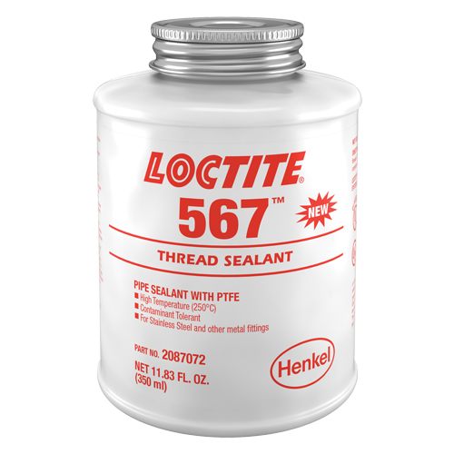 567 High Temperature Thread Sealant, Brush Top Bottle, 350 ml, -53.88° C - 204° C/-65° F - 400° F