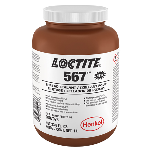 567 High Temperature Thread Sealant, Bottle, 1 L, -53.88° C - 204° C/-65° F - 400° F