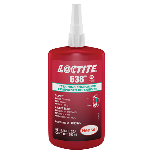 Loctite® 638 Retaining Compound, 250 ml, Bottle, Green - - AF278