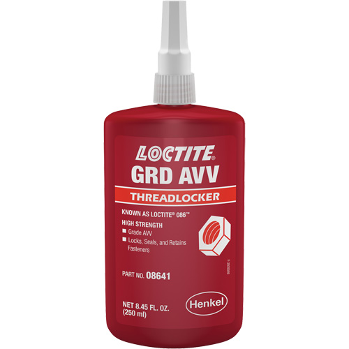 Letter Grade AVV Threadlocker, Red, High, 250 ml, Bottle