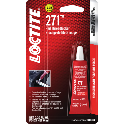 Loctite 271 Threadlocker, Red, 6 ml, Tube